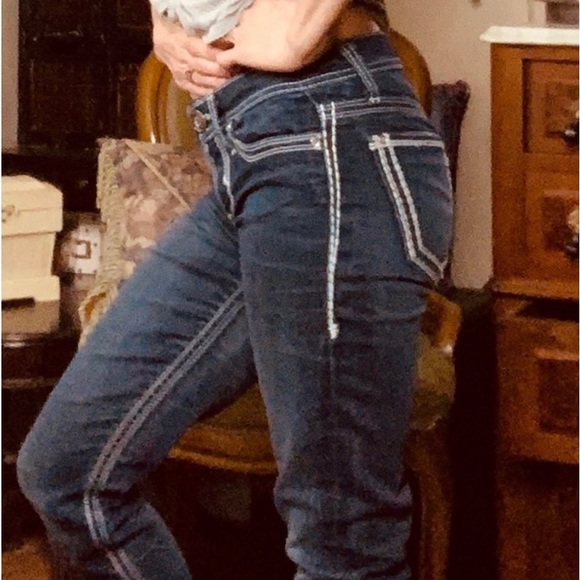 ❤️SALE❤️ VELA DAYTRIP DARK WASH JEANS /JEGGINGS SIZE 27L - Picture 8 of 9